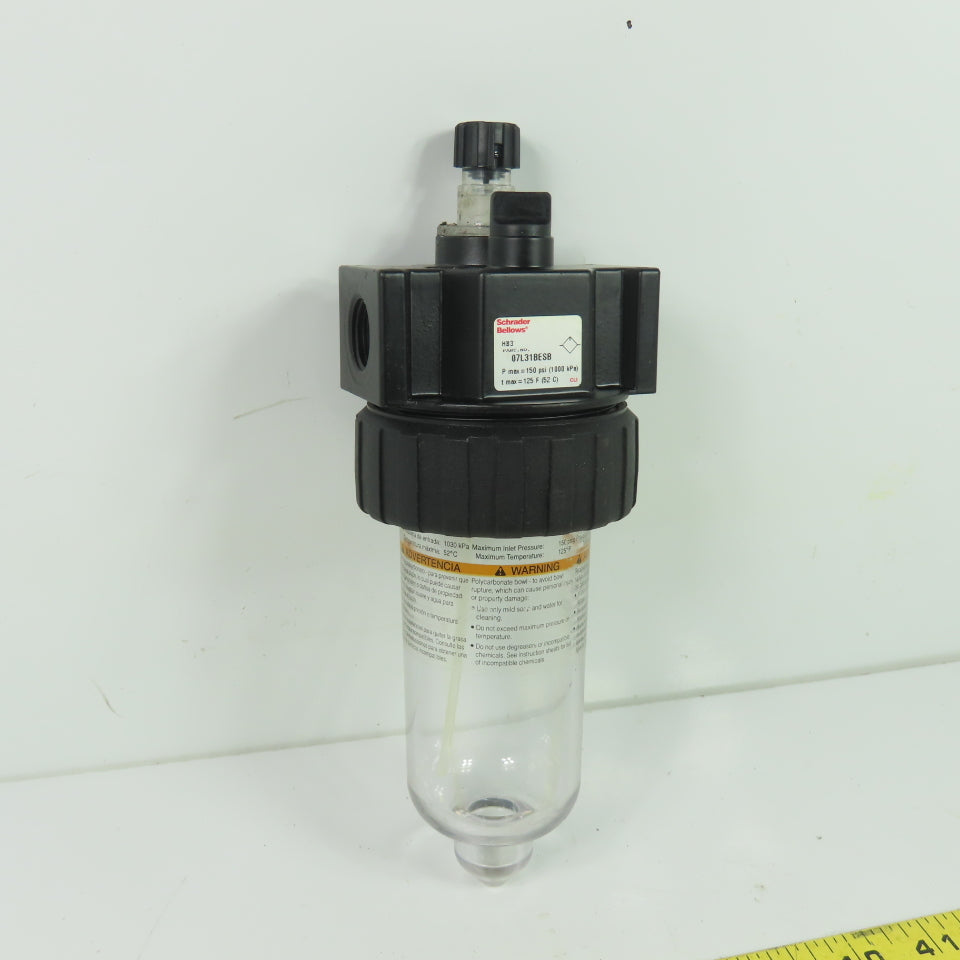 Schrader Bellows 07L31BESB Pneumatic Prep-Air II Mist Lubricator 150 PSI 1/2"NPT