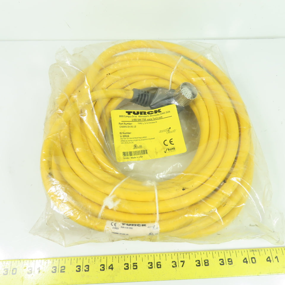 Turck CKWMS 19-191-10 Multifast Cable 19-Pin M23 Female Right-Angle 10m U-39924
