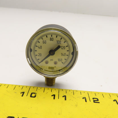 WIKA 9747265 111.10 Pressure Gauge 0-160 PSI 1/8" NPT Bottom Mount 1.5" Dial