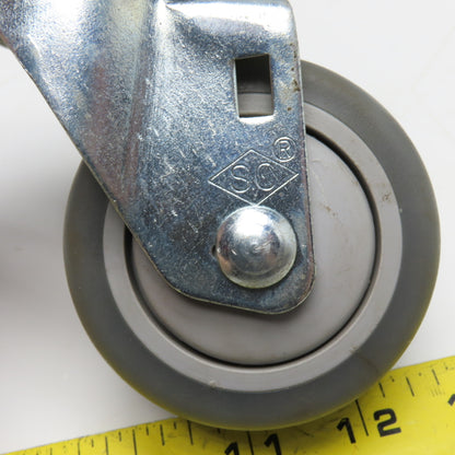 SC 3" Plate Mount Non Marking Swivel Caster 3-5/8" x 2-3/8" Plate