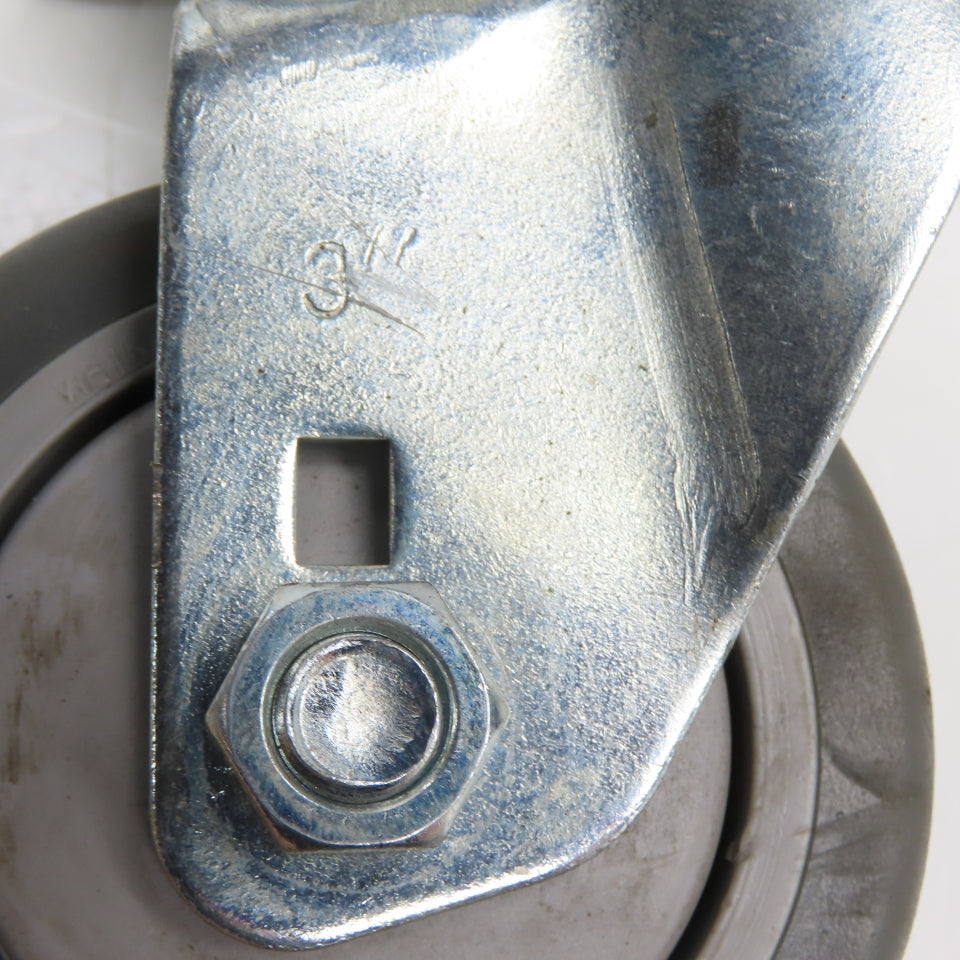SC 3" Plate Mount Non Marking Swivel Caster 3-5/8" x 2-3/8" Plate