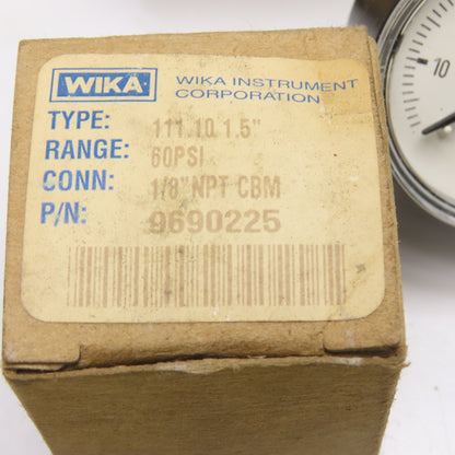 WIKA 9690225 111.10 1.5" 60PSI 1/8" NPT CBM Pressure Gauge Lot Of 3