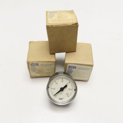 WIKA 9690225 111.10 1.5" 60PSI 1/8" NPT CBM Pressure Gauge Lot Of 3