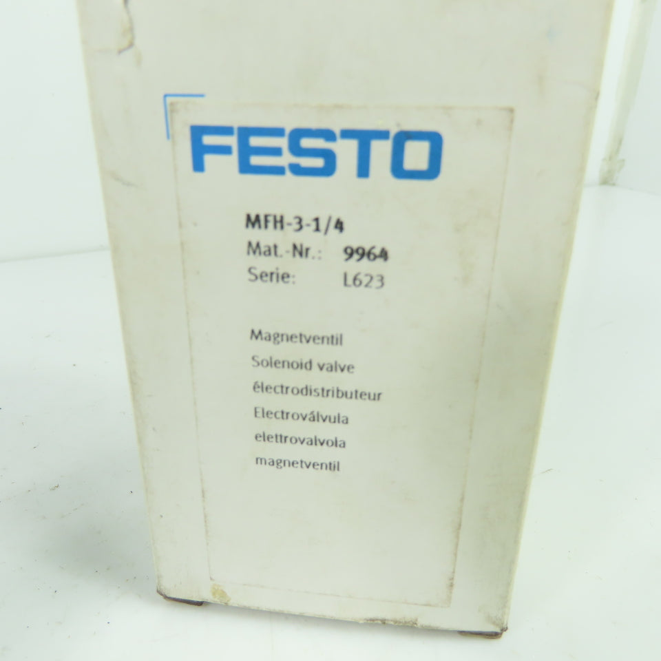 Festo 9964 MFH-3-1/4 3/2-Way Closed Monostable Solenoid Valve