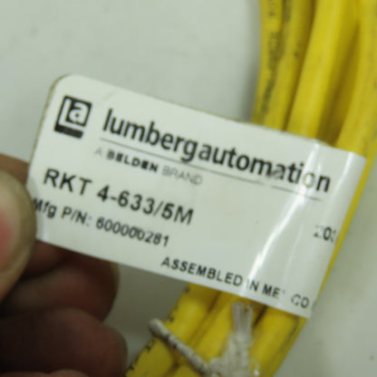 Lumberg 600000281 RKT 4-633/5M Single-Ended Cordset 4-Pole M12 Female 5m Length