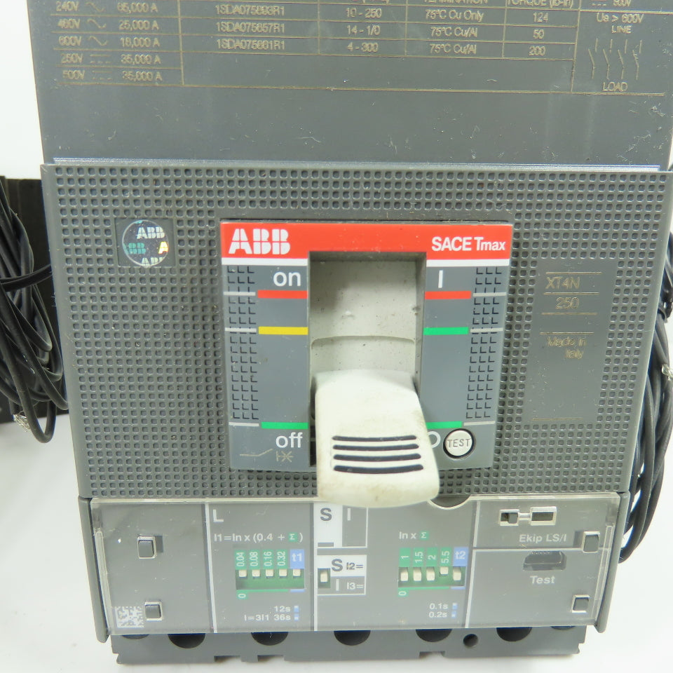 ABB XT4NU3250EFFDC0XXX SACE TMAX XT4 N 250 250A 3-Pole Circuit Breaker 600V Ekip