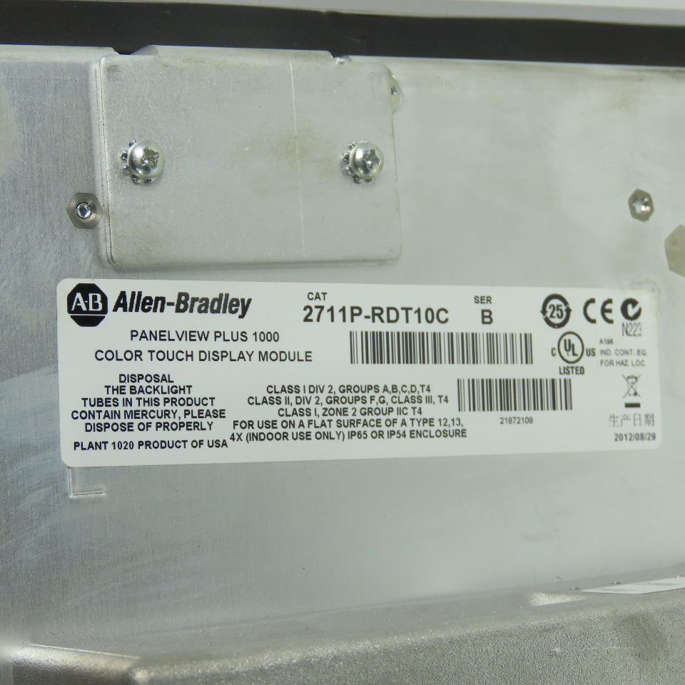 Allen-Bradley 2711P-RDT10C PanelView Plus 1000 2711PC-T10C4D1 24VDC W/2711PC-RP1