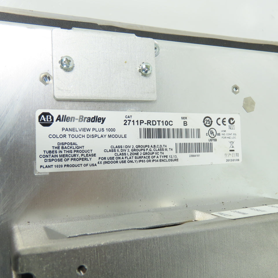 Allen-Bradley 2711P-RDT10C PanelView Plus 1000 2711PC-T10C4D1 24VDC W/2711PC-RP1