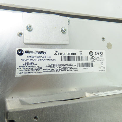Allen-Bradley 2711P-RDT10C PanelView Plus 1000 2711PC-T10C4D1 24VDC W/2711PC-RP1