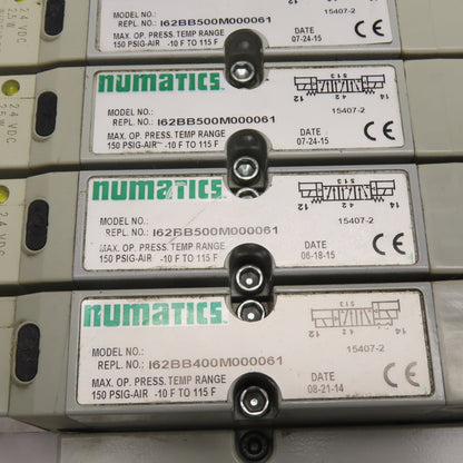 Numatics I62BB500M000061 6-Station Solenoid Valve Manifold 24VDC 150 PSIG