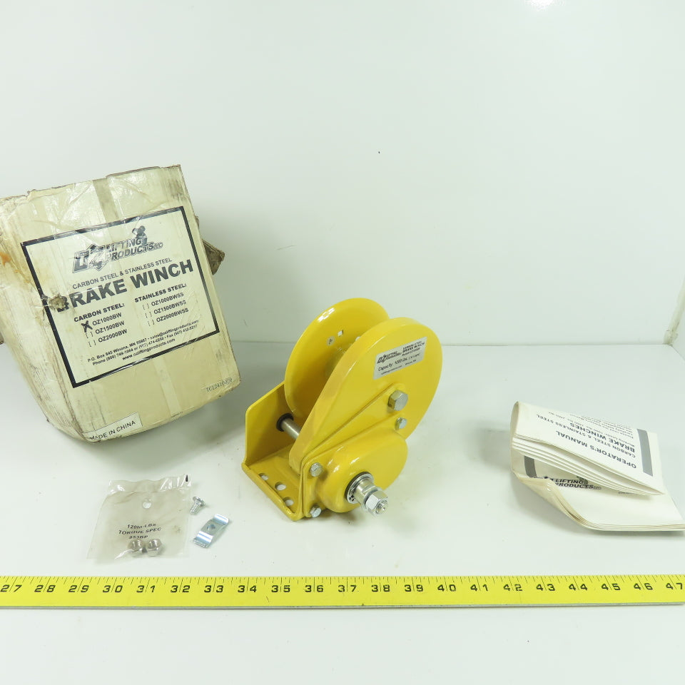 OZ Lifting Products OZ1000BW Carbon Steel Brake Winch 1000 lb Capacity