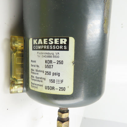 Kaeser KOR-250 Compressed Air Filter Housing 250 PSIG 1-1/2" NPT