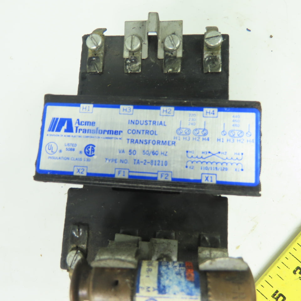 Acme TA-2-81210 Control Transformer 50VA 220-480v Pri 110/120V Sec
