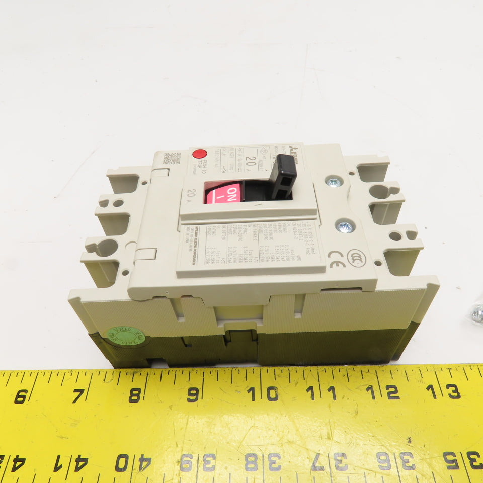 Mitsubishi Electric NF32-SV 3-Pole 20A No-Fuse Circuit Breaker 600V New