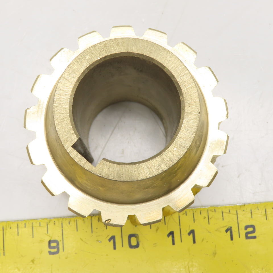 Brass Helical Drive Gear 35mm Bore 76mm OD 17 Tooth 64mm Long