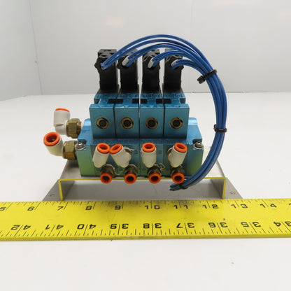 MAC 45A-LAD-DDAJ-1KA 4-Station Solenoid Valve Manifold 24VDC 120 PSI