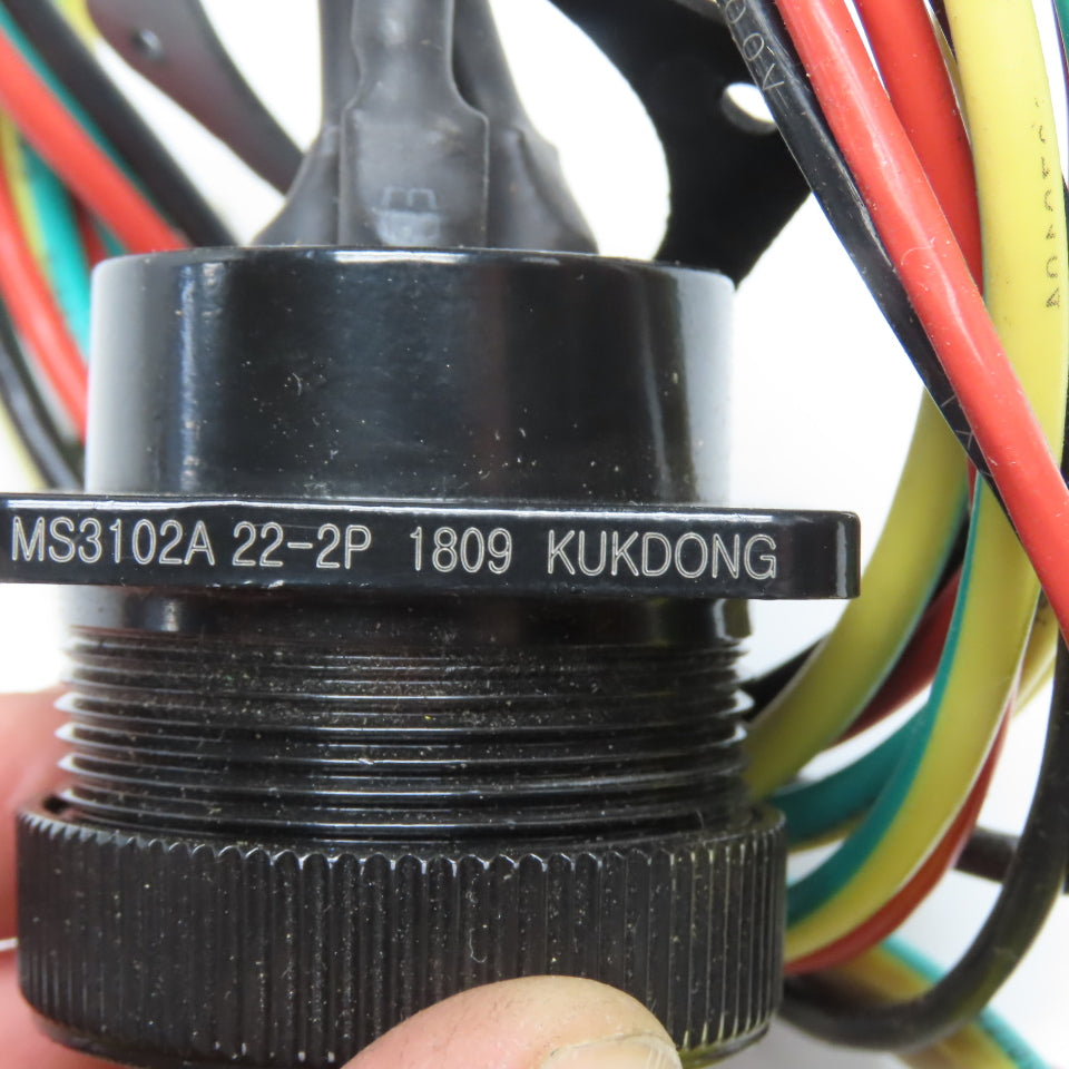 Kukdong MS3102A 22-2P 3-Pin Panel Mount Circular Connector Pigtail Dust Cover