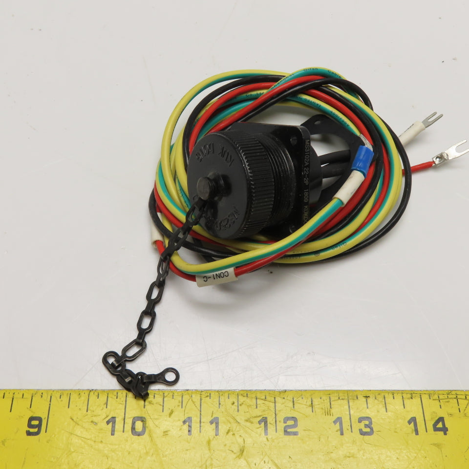 Kukdong MS3102A 22-2P 3-Pin Panel Mount Circular Connector Pigtail Dust Cover