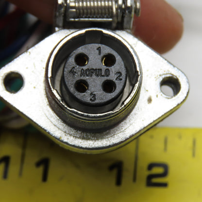 Aopulo 4-Pin Panel Mount Circular Connector with Wire Lead