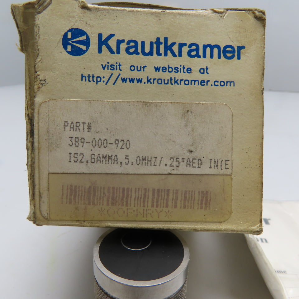 Krautkramer 389-000-920 IS2 Gamma 5.0 MHz .25" AED Ultrasonic Transducer