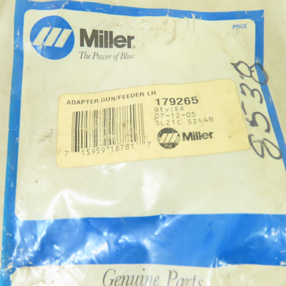 Miller 179265 Gun/Feeder LH Adapter NEW