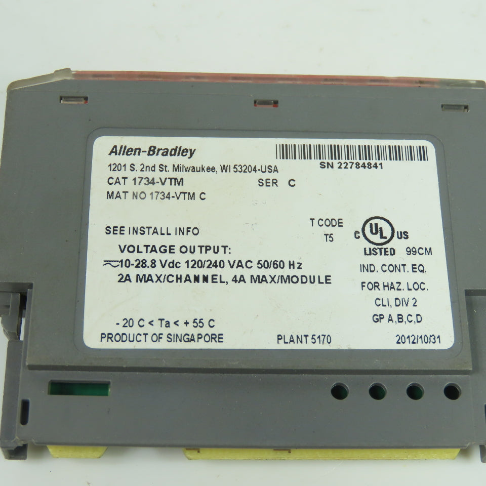 Allen-Bradley 1734-VTM POINT I/O Voltage Terminal Module 10-28.8VDC 120/240VAC