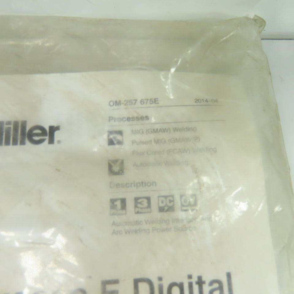 Miller OM-257 675E Auto-Axcess E Digital Welding Power Source Manual And Cable