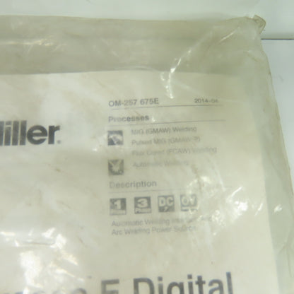Miller OM-257 675E Auto-Axcess E Digital Welding Power Source Manual And Cable