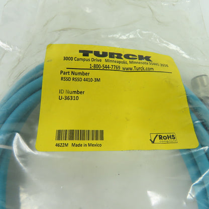 Turck U-36310 RSSD RSSD 4410-3M Shielded Industrial Ethernet Cordset Cable 3M