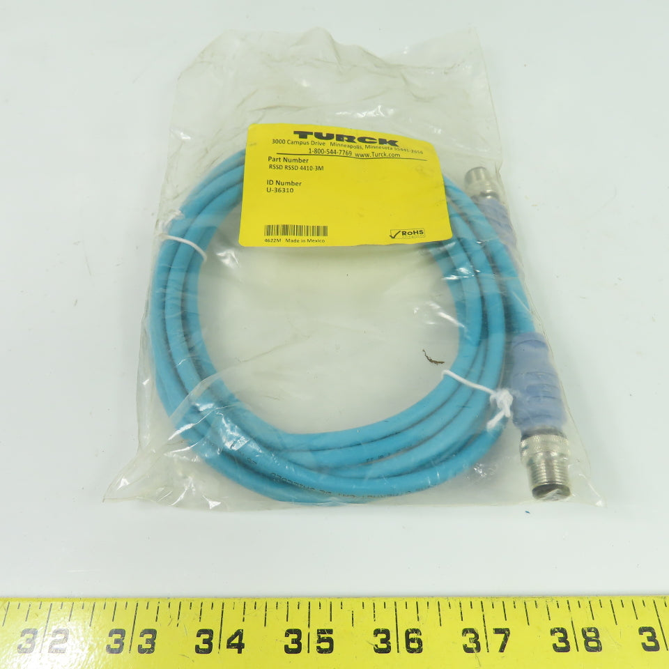 Turck U-36310 RSSD RSSD 4410-3M Shielded Industrial Ethernet Cordset Cable 3M