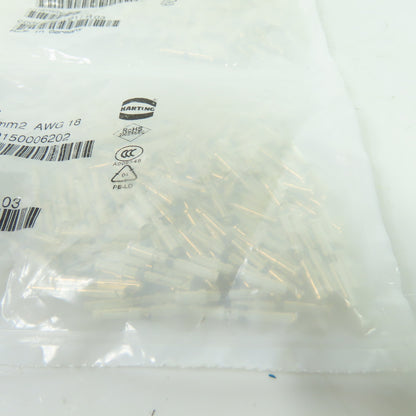 Harting 09150006202 Han R15 Female Crimp Contacts 18 AWG 1mm2 Lot of 200