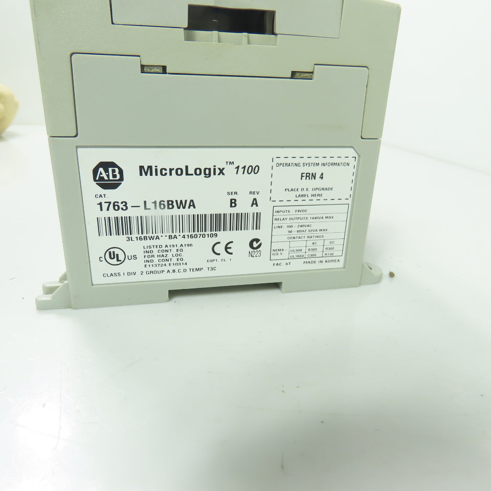 Allen-Bradley 1763-L16BWA MicroLogix 1100 PLC Controller Ser B Rev A FRN 4