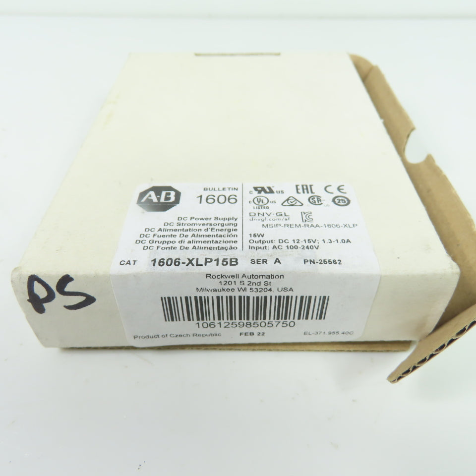 Allen-Bradley 1606-XLP15B Switched Mode Power Supply 12-15V Out 100-240V In