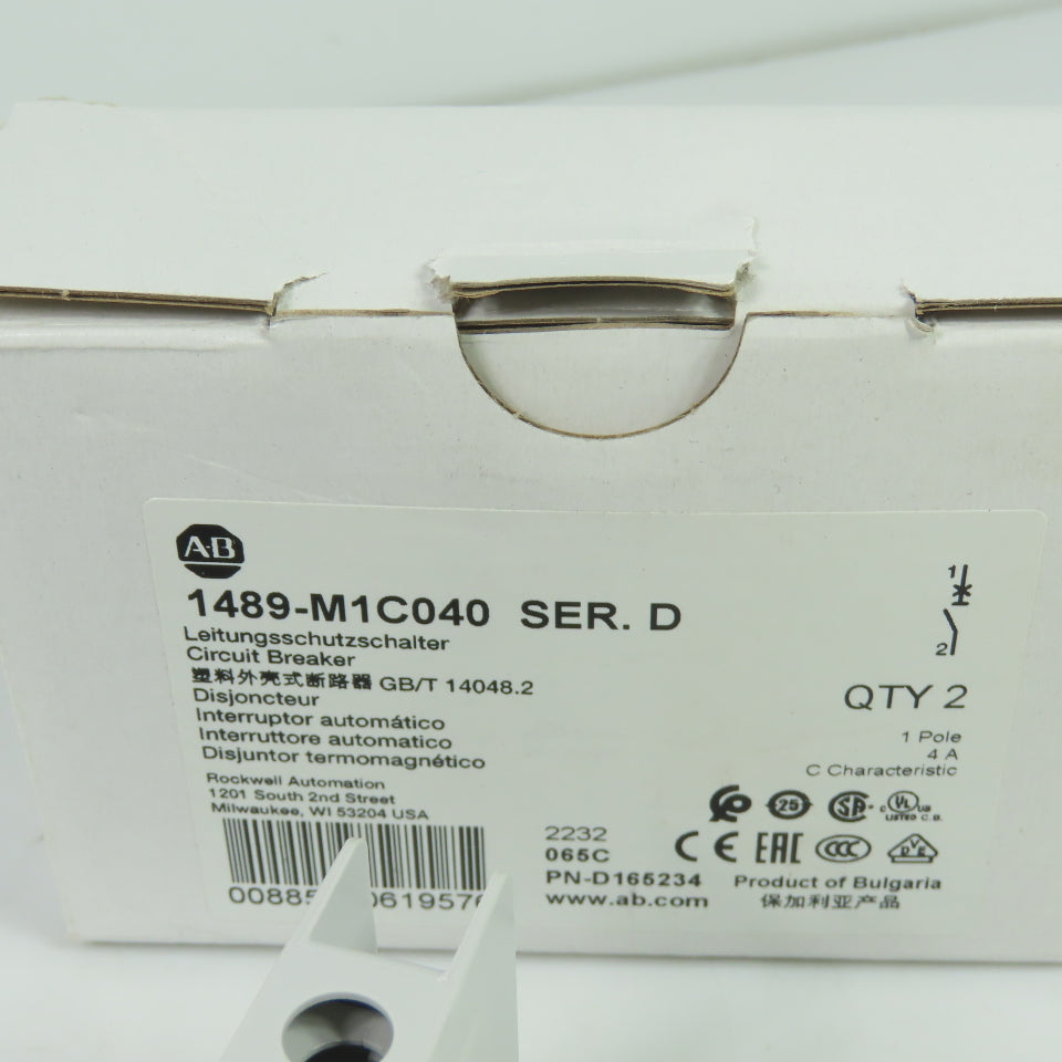 Allen-Bradley 1489-M1C040 1-Pole 4A Circuit Breakers 277VAC NEW Lot of 2