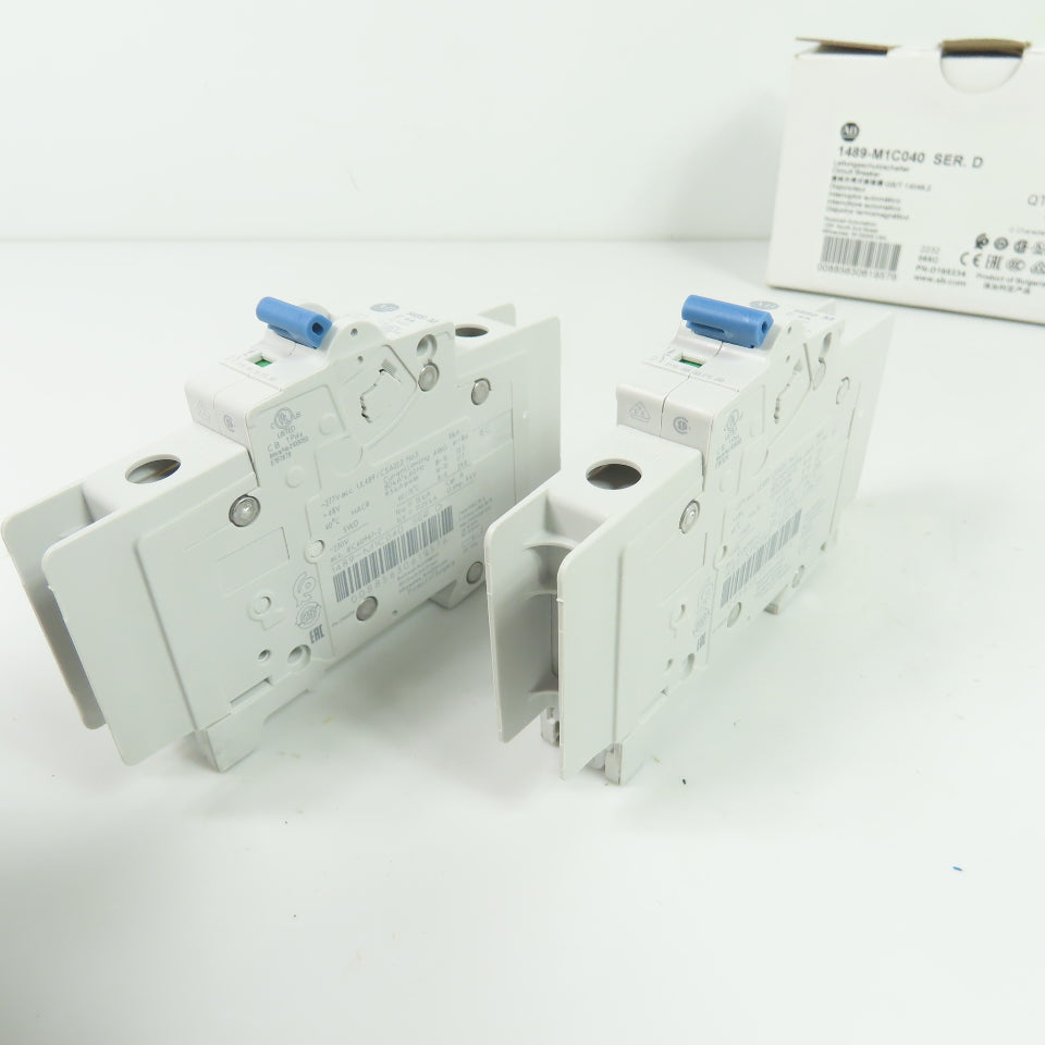 Allen-Bradley 1489-M1C040 1-Pole 4A Circuit Breakers 277VAC NEW Lot of 2