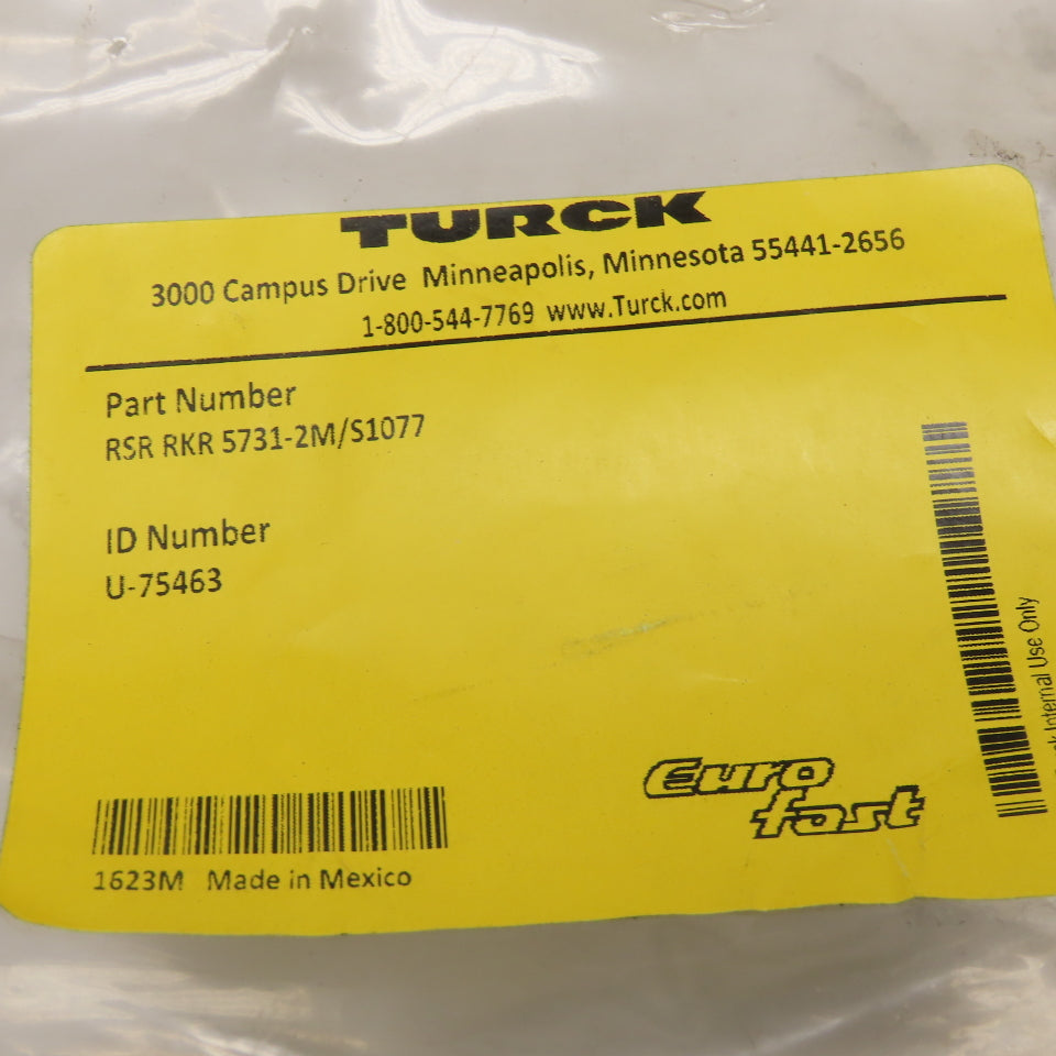 Turck RSR RKR 5731-2M/S1077 Eurofast Cordset 2 Meter