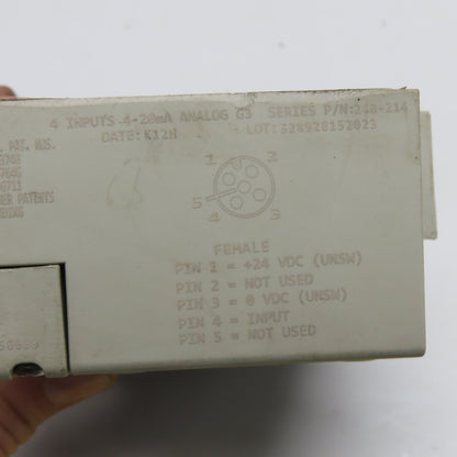 Numatics 240-214 G3 4 AI Analog G3 Series 4-20mA Input Module