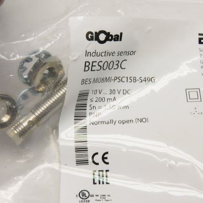 Balluff BES M08MI-PSC15B-S49G BES003C Inductive Proximity Sensor with M8 Cordset