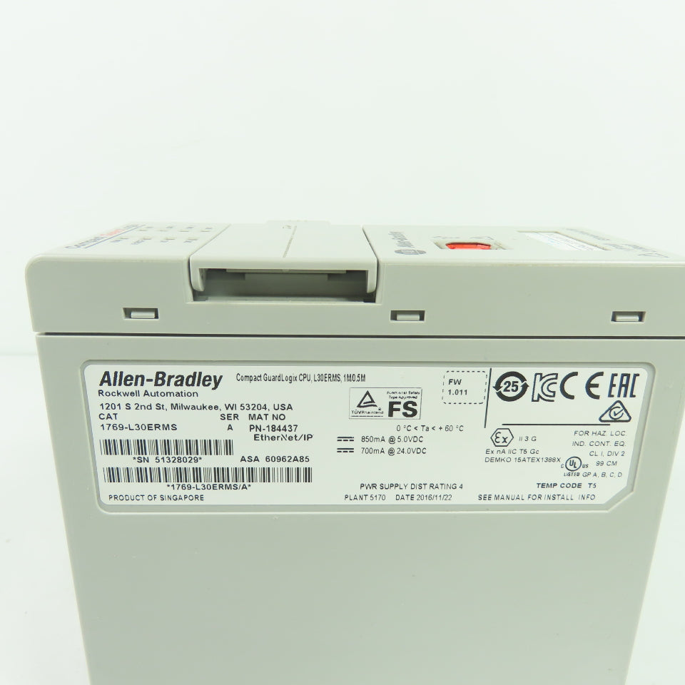 Allen-Bradley 1769-L30ERMS Compact GuardLogix L30ERMS Safety PLC CPU C ...