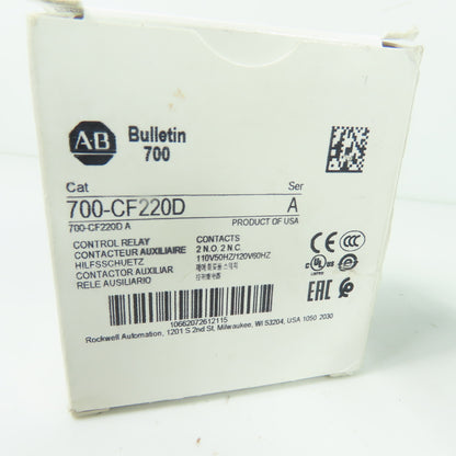 Allen-Bradley 700-CF220D IEC Control Relay 110V 50Hz / 120V 60Hz 2NO 2NC Ser A