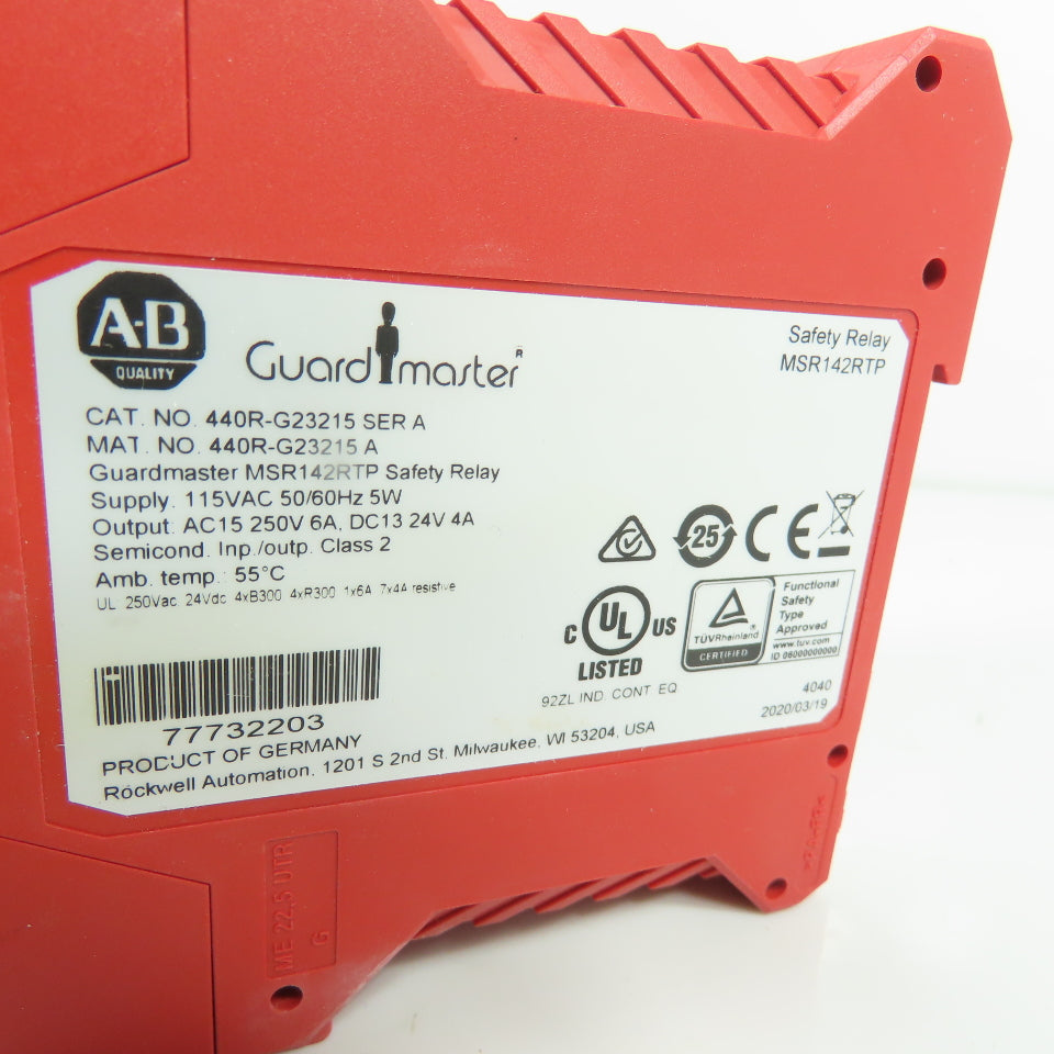 Allen-Bradley MSR142RTP 440R-G23215 Guardmaster Safety Relay Ser A NEW