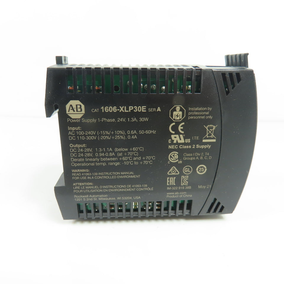 Allen-Bradley 1606-XLP30E Power Supply 1-Phase 100-240VAC 24-28VDC 1.3A 30W SerA