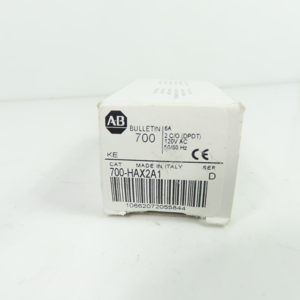Allen-Bradley 700-HAX2A1 Tube Base General Purpose Relay 6A 250VAC Ser D NEW