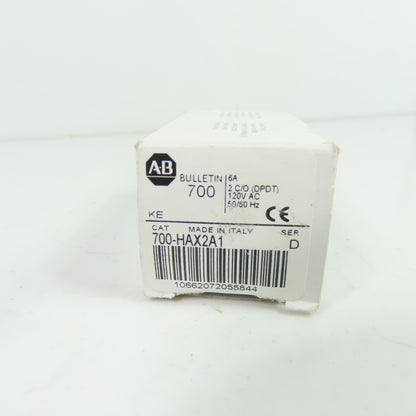 Allen-Bradley 700-HAX2A1 Tube Base General Purpose Relay 6A 250VAC Ser D NEW