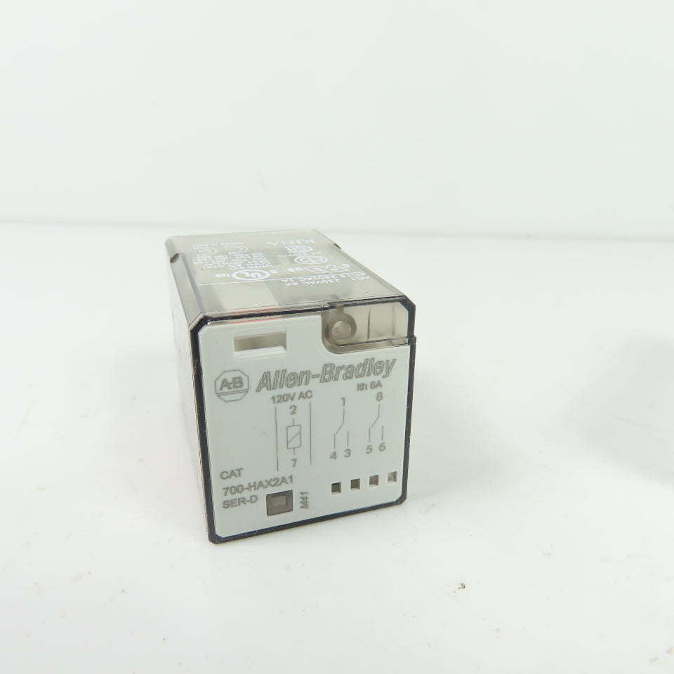 Allen-Bradley 700-HAX2A1 Tube Base General Purpose Relay 6A 250VAC Ser D NEW