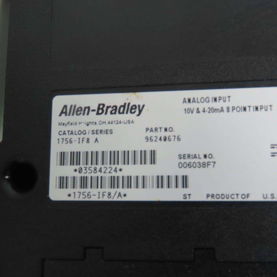 Allen-Bradley 1756-IF8 ControlLogix 8-Point Analog Input Module Ser A F/W Rev1.5