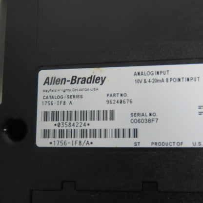 Allen-Bradley 1756-IF8 ControlLogix 8-Point Analog Input Module Ser A F/W Rev1.5
