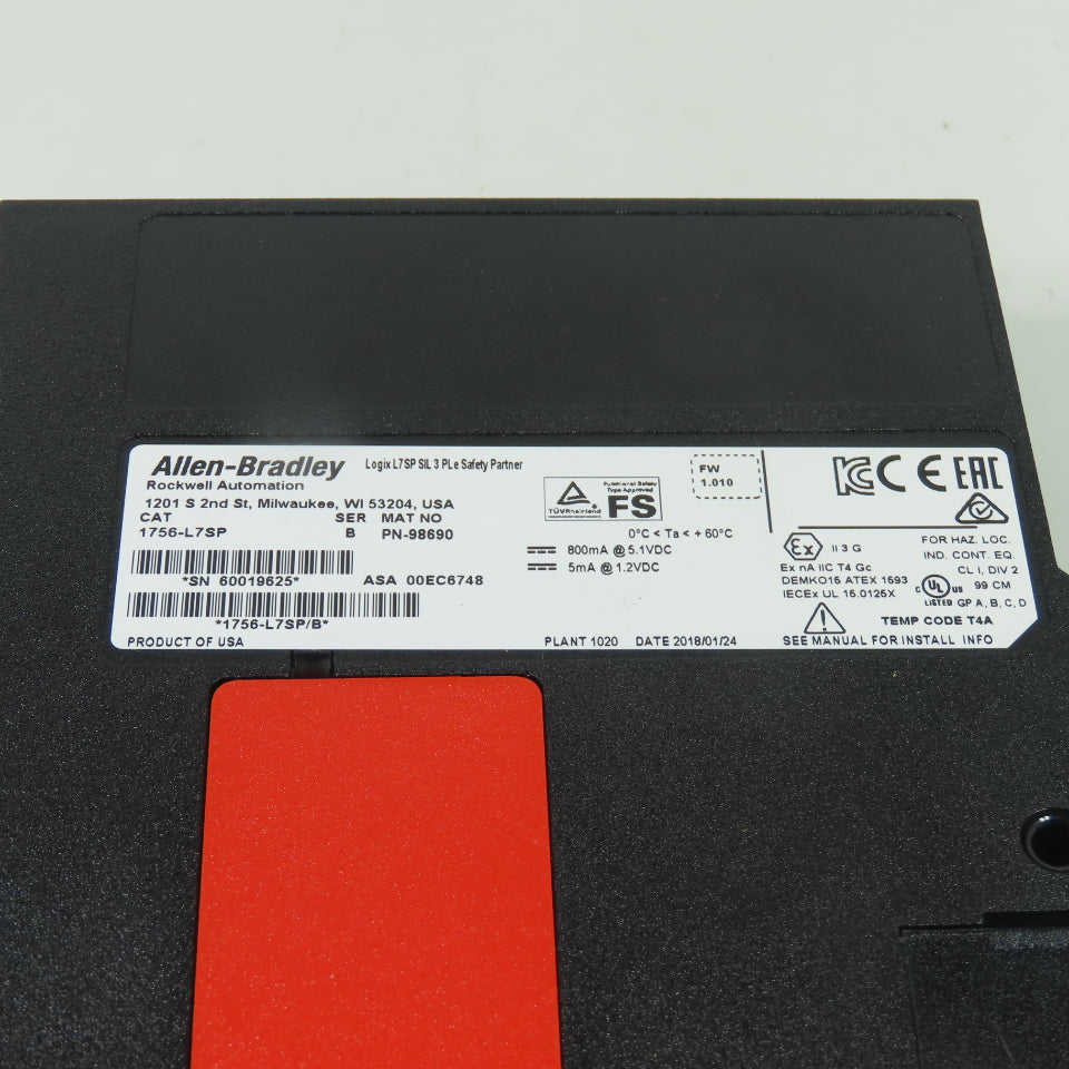 Allen-Bradley 1756-L7SP GuardLogix Safety Partner Controller Ser B FW 1.010