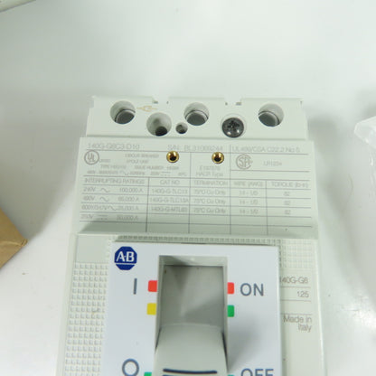 Allen-Bradley 140G-G6C3-D10 100A 3-Pole Molded Case Circuit Breaker 600V NEW