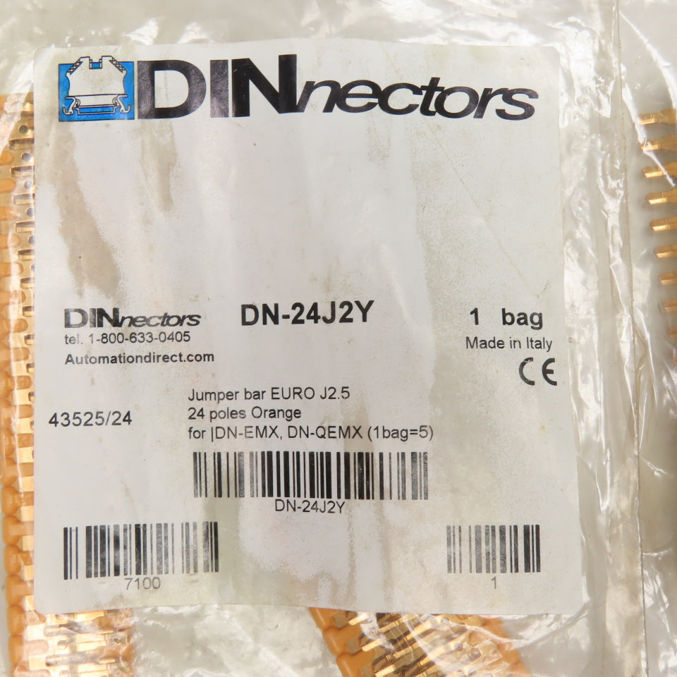 AutomationDirect DN-24J2Y Terminal Block Jumper Bars 600V Lot Of 18